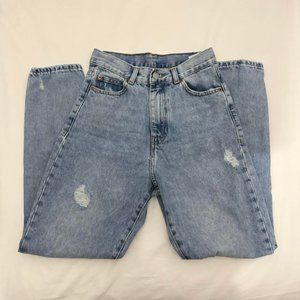 Dr. Denim Nora Straight Destiny Blue Ripped Butterfly Embroidery Jeans